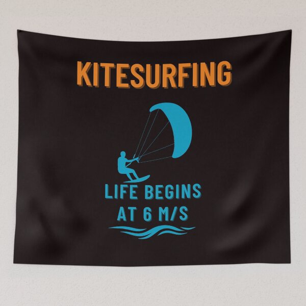 Item preview, Funny Kitesurfing Tee - Life Begins at 6 m/s | Gift for Kiteboard & Beach Lovers designed and sold by MojNetSerwis WWK.