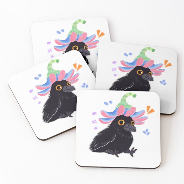 Item preview, Cute Crow with Flower Hat – Whimsical Bird Illustration designed and sold by Ladytaleart.