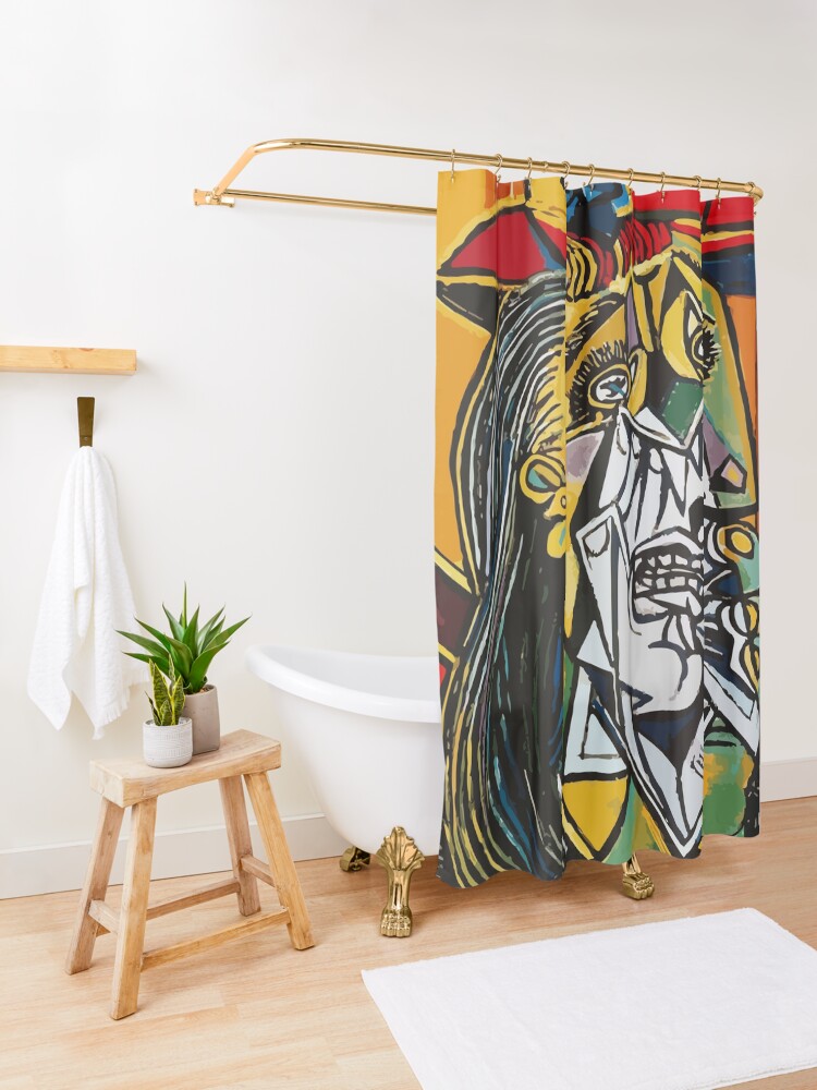 Alternate view of Pablo Picasso Crying Woman 1937 Artwork Shower Curtain