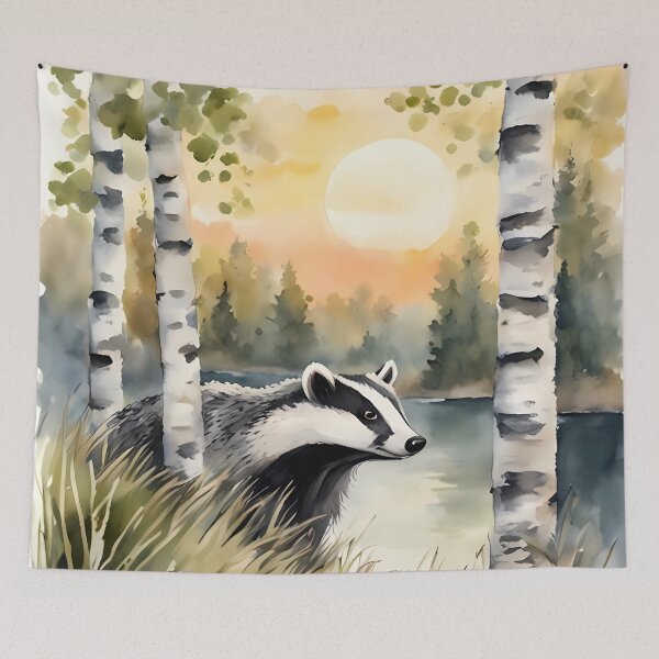 Item preview, Badger by a Forest Lake designed and sold by CalmnessbyChoice.