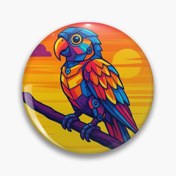 Item preview, Colorful geometric robotic parrot  designed and sold by Dogandesighn.