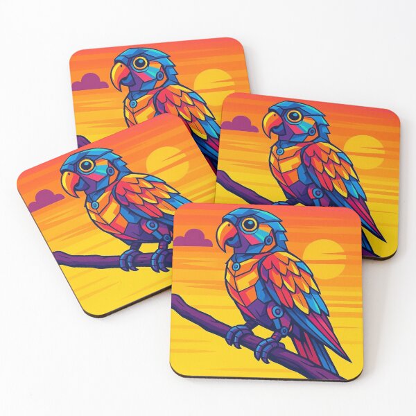 Item preview, Colorful geometric robotic parrot  designed and sold by Dogandesighn.