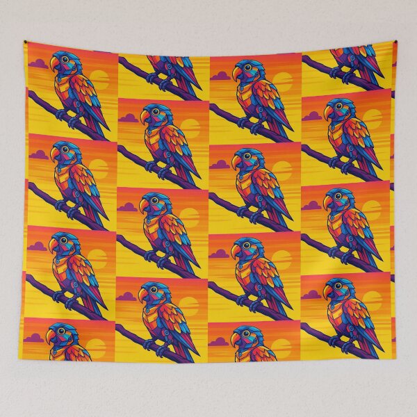 Item preview, Colorful geometric robotic parrot  designed and sold by Dogandesighn.