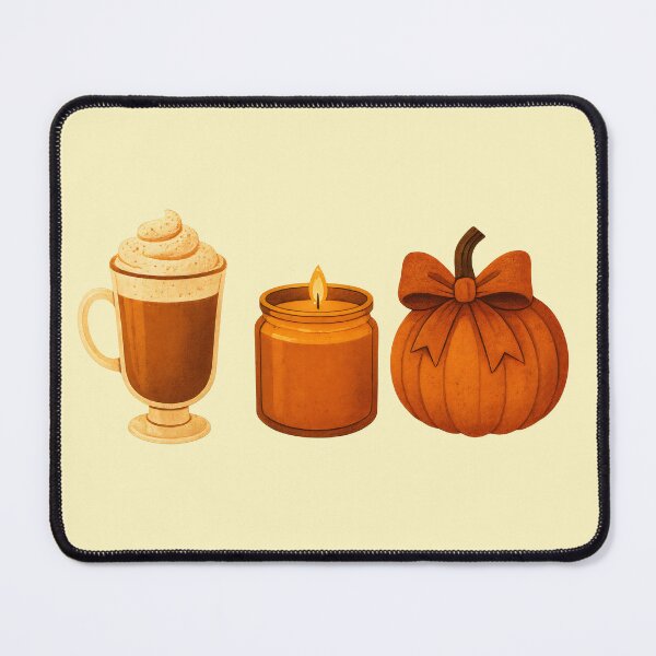 Item preview, Fall Vibes Latte Candle Pumpkin Girly Style designed and sold by DemureArtsy.