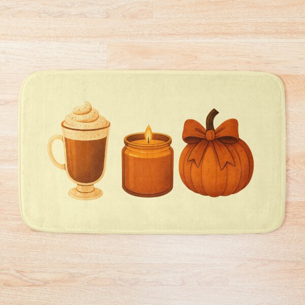 Item preview, Fall Vibes Latte Candle Pumpkin Girly Style designed and sold by DemureArtsy.