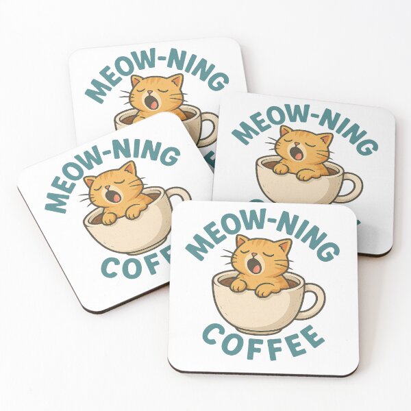 Item preview, Meow-ning Coffee Funny Cat Lover Design designed and sold by DMSdesigns1.
