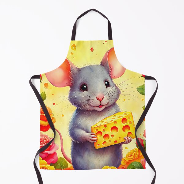 Item preview, Cute Happy Mouse With Cheese And Roses designed and sold by asurtiumgreen.
