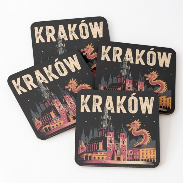 Item preview, Krakow Poland – Vintage Travel Poster Style with Wawel Dragon and Historic Landmarks designed and sold by Okada's t-shirts & accessories.