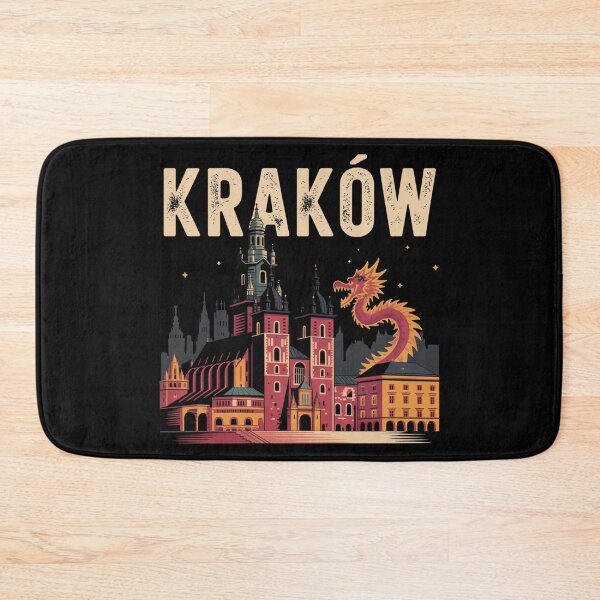 Item preview, Krakow Poland – Vintage Travel Poster Style with Wawel Dragon and Historic Landmarks designed and sold by Okada's t-shirts & accessories.