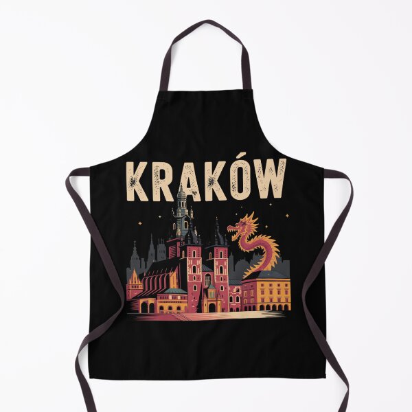 Item preview, Krakow Poland – Vintage Travel Poster Style with Wawel Dragon and Historic Landmarks designed and sold by Okada's t-shirts & accessories.