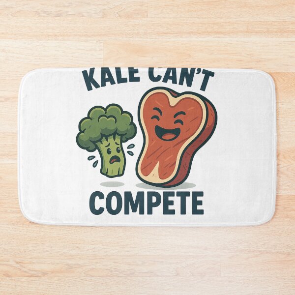 Item preview, Kale Can’t Compete Funny Steak vs Broccoli Cartoon designed and sold by DMSdesigns1.