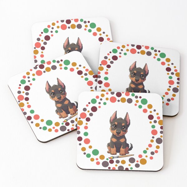 Artikelvorschau, Feiern Sie den Dot Day mit meinem Dobermann | Bunte Hundekunst entworfen und verkauft von The Real Life Symphony.