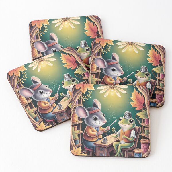 Item preview, THE TAILOR'S THIMBLE - Whimsical Mouse Tailor Art for Animal Lovers & Cottagecore Fans, Tiny World Storybook Poster designed and sold by Rilindi.