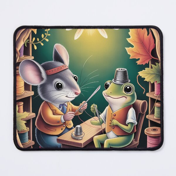 Item preview, THE TAILOR'S THIMBLE - Whimsical Mouse Tailor Art for Animal Lovers & Cottagecore Fans, Tiny World Storybook Poster designed and sold by Rilindi.
