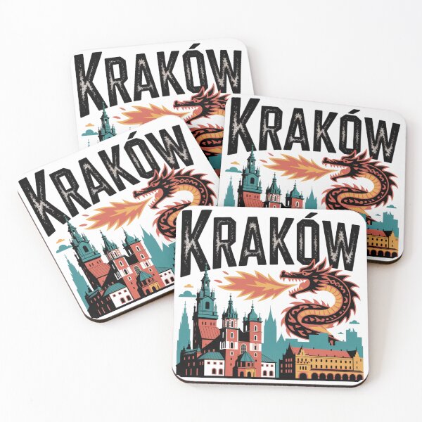 Item preview, Krakow Retro Poster Style – Wawel Dragon and Historic City Skyline designed and sold by Okada's t-shirts & accessories.