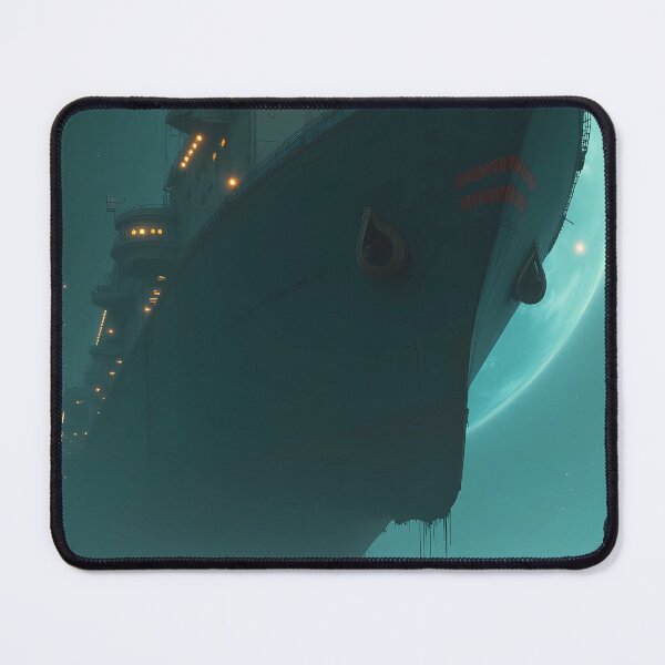 Item preview, STELLAR SALVAGE - Cyberpunk Space Towing Art for Sci-Fi Fans, Ghost Ship Mystery Poster designed and sold by Rilindi.