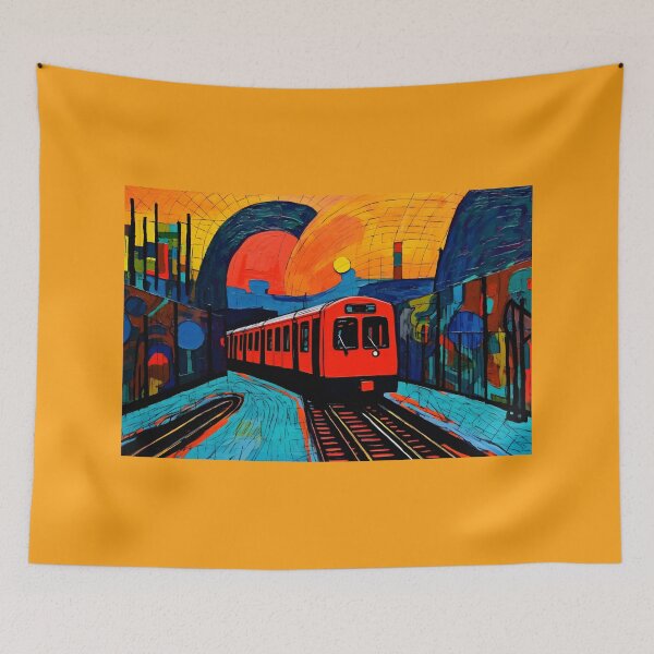 Item preview, Innovative Canvases- Bauhaus Echoes and Abstract Dreams Infused with Impressionist Splendor, Painting Hopes Across the City’s Graffiti-Lit Metro designed and sold by OlfactoART Studio.