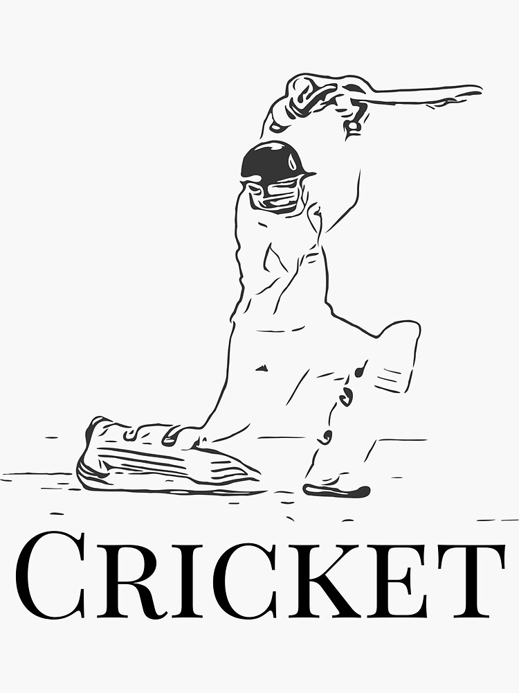 illustration of a cricket batsman silhouette batting front view Stock  Vector Image & Art - Alamy