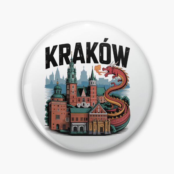 Item preview, Krakow Cityscape – Wawel Dragon with Historic Architecture Illustration designed and sold by Okada's t-shirts & accessories.