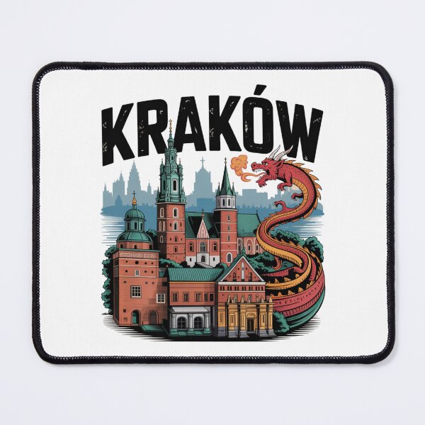 Item preview, Krakow Cityscape – Wawel Dragon with Historic Architecture Illustration designed and sold by Okada's t-shirts & accessories.