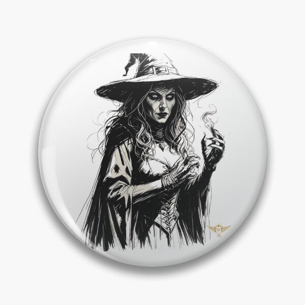 Item preview, Dark Halloween Witch in Black and White designed and sold by DM.