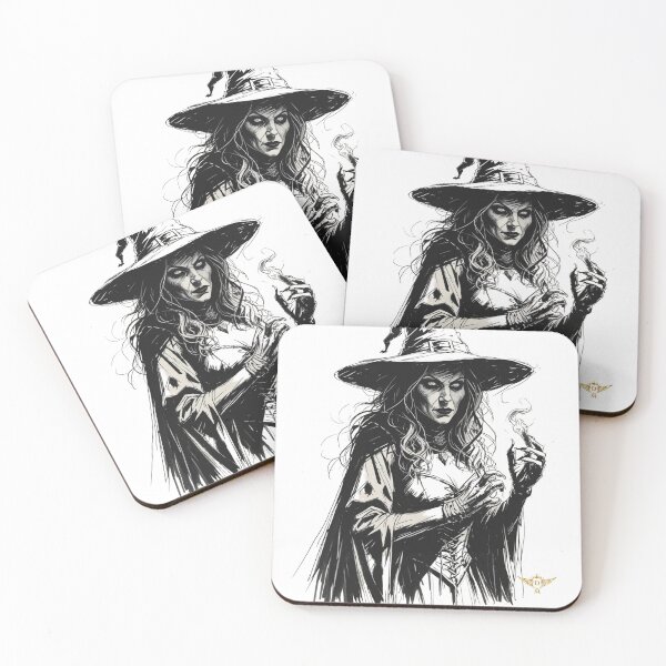 Item preview, Dark Halloween Witch in Black and White designed and sold by DM.