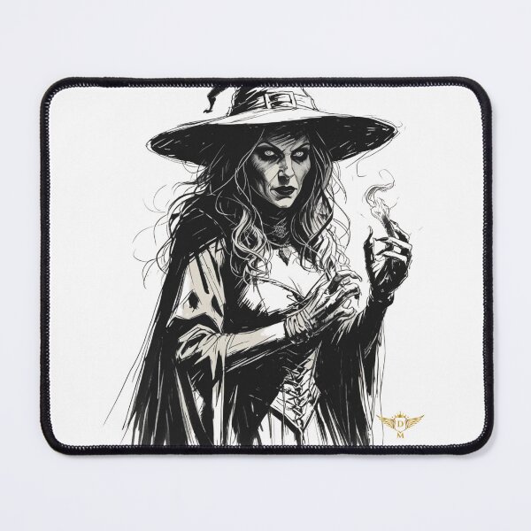 Item preview, Dark Halloween Witch in Black and White designed and sold by DM.