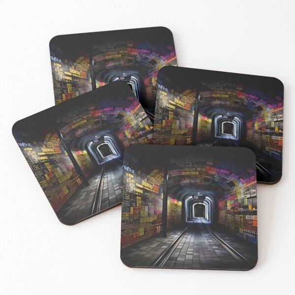 Item preview, Secrets of the Underground Unveiled in a Chiaroscuro Collage- A Kaleidoscope of Colors Dance Together in a Sophisticated Ballet of Typography- Imaginary Generative AI designed and sold by OlfactoART Studio.