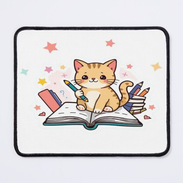 Item preview, Study Buddy Cat – Kawaii School Sticker Design Premium Cool Reloaded Trendy Best Gift designed and sold by Imaginarium of Chaos falcon88 .