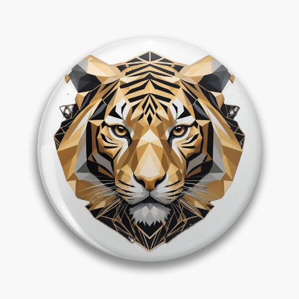 Item preview, Geometric Tiger Art - Minimalist Sticker & Poster designed and sold by VIRALOOP.