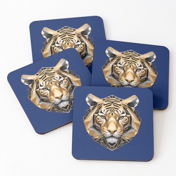 Item preview, Geometric Tiger Art - Minimalist Sticker & Poster designed and sold by VIRALOOP.