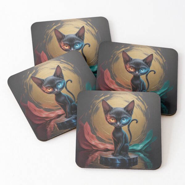 Item preview, Fire-Eyed Cat – Mystical Guardian of Shadows designed and sold by FusiTink.