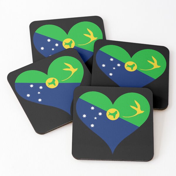 Item preview, Christmas Island Heart Flag - Golden Bosun Bird designed and sold by NTGUILTY.