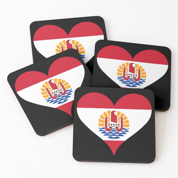 Item preview, French Polynesia Heart Flag - The Spirit of Freedom designed and sold by NTGUILTY.
