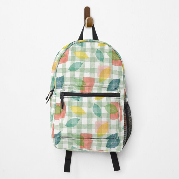 Item preview, Autumn Leaves with a green gingham pattern designed and sold by PeacefulD-signs.