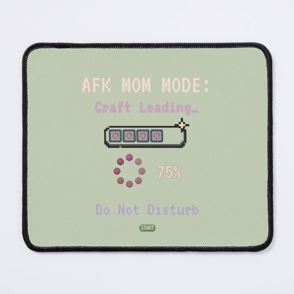 Item preview, AFK Mom Mode - Crochet Gamer Loading Design | Pixel Cottagecore Yarn Crafting Gift designed and sold by Grind-Stitch.