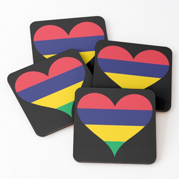 Item preview, Mauritius Heart Flag - The Four Bands designed and sold by NTGUILTY.