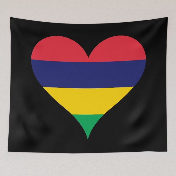 Item preview, Mauritius Heart Flag - The Four Bands designed and sold by NTGUILTY.