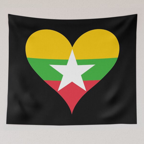 Item preview, Myanmar Heart Flag - Solidarity, Peace, Courage designed and sold by NTGUILTY.