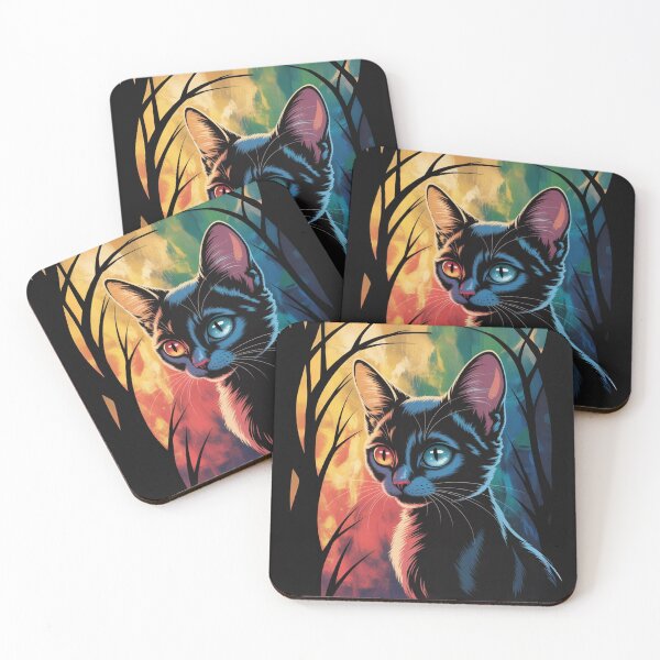 Item preview, Arcane Cat of the Night Forest – Spiritual Guardian of Nature designed and sold by FusiTink.