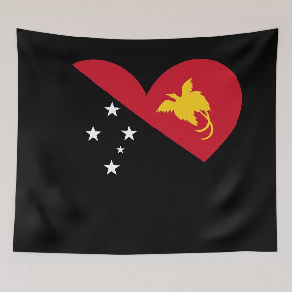 Item preview, Papua New Guinea Heart Flag - Unity in Diversity designed and sold by NTGUILTY.