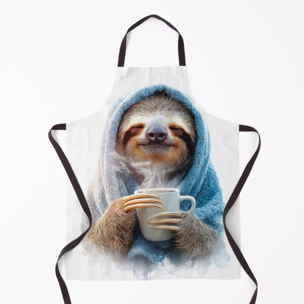 Item preview, Cozy Sloth Wrapped in Blanket with Coffee – Relaxation Vibes designed and sold by VisionaryVeils.