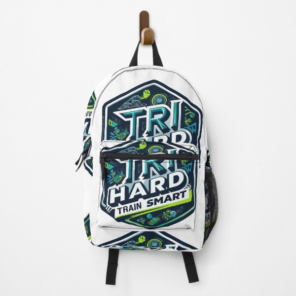 Item preview, Tri Hard, Train Smart – Motivational Triathlon Sticker designed and sold by Triathlongram.