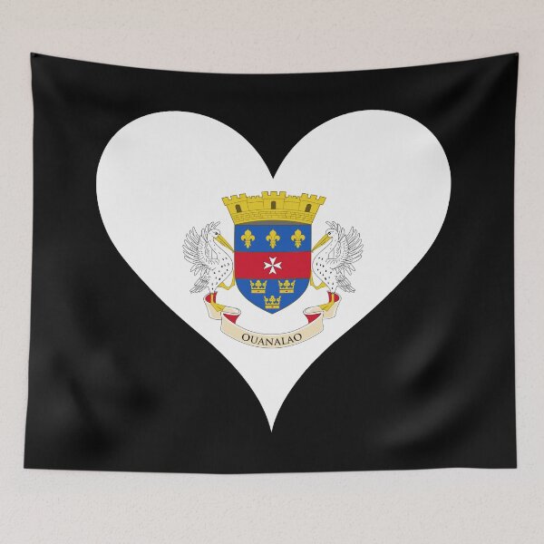 Item preview, Saint Barthélemy Heart Flag - Ouanalao Island Pride designed and sold by NTGUILTY.