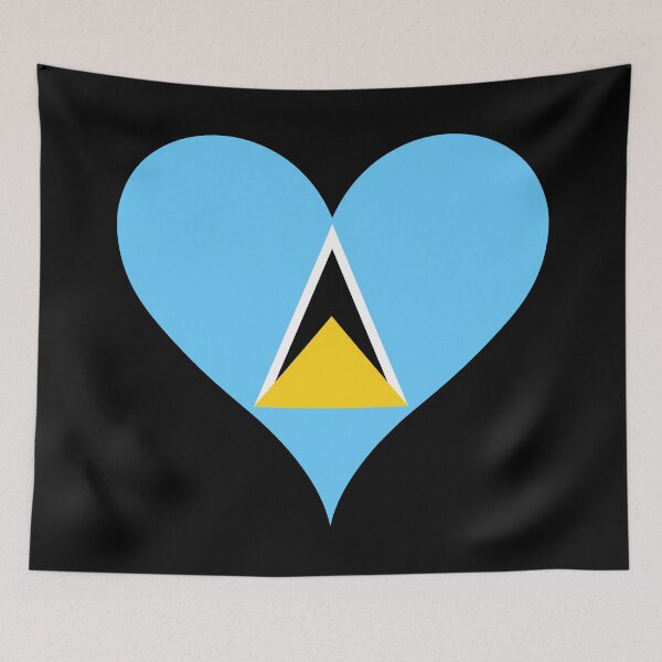 Item preview, Saint Lucia Heart Flag - Sunshine and Unity designed and sold by NTGUILTY.