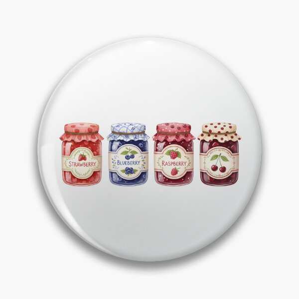 Item preview, Cottagecore Jam Jars – Strawberry, Blueberry, Raspberry, and Cherry Illustration designed and sold by Dino-Lune.