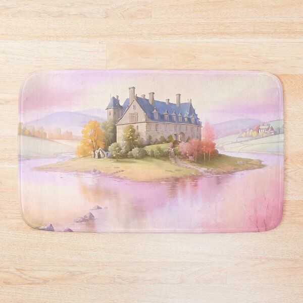 Item preview, Dreamy Fairytale Castle on a Pastel Lake - Fantasy Art designed and sold by Khala.