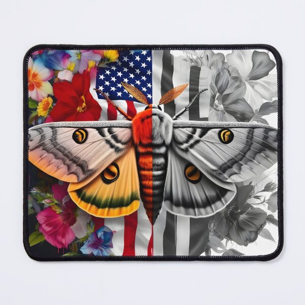 Item preview, American Dream Moth: Floral USA Flag Duality designed and sold by Doodle-Bloom.