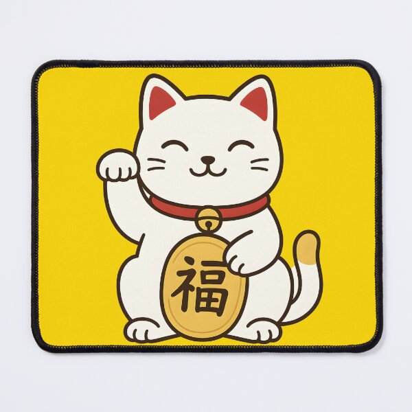 Item preview, Lucky Maneki Neko Cat Illustration | Kawaii Japanese Fortune Cat for Prosperity, Wealth & Good Vibes | Trendy Transparent Design for Redbubble & Future Aesthetic Styles designed and sold by Motifai.