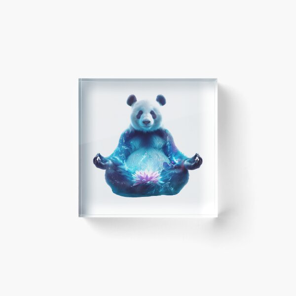 Item preview, Zen Panda in Lotus Pose – Mindful Nature Meditation Art designed and sold by VisionaryVeils.
